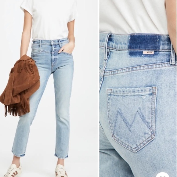 New Mother The Dazzler Yoke Front Ankle in Wild Calling Jeans Size 25